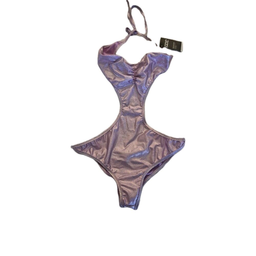 Nwt MIDNIGHT BALLERINA Purple Glitter Romper Teddy | ONE SIZE | Dance Wear
